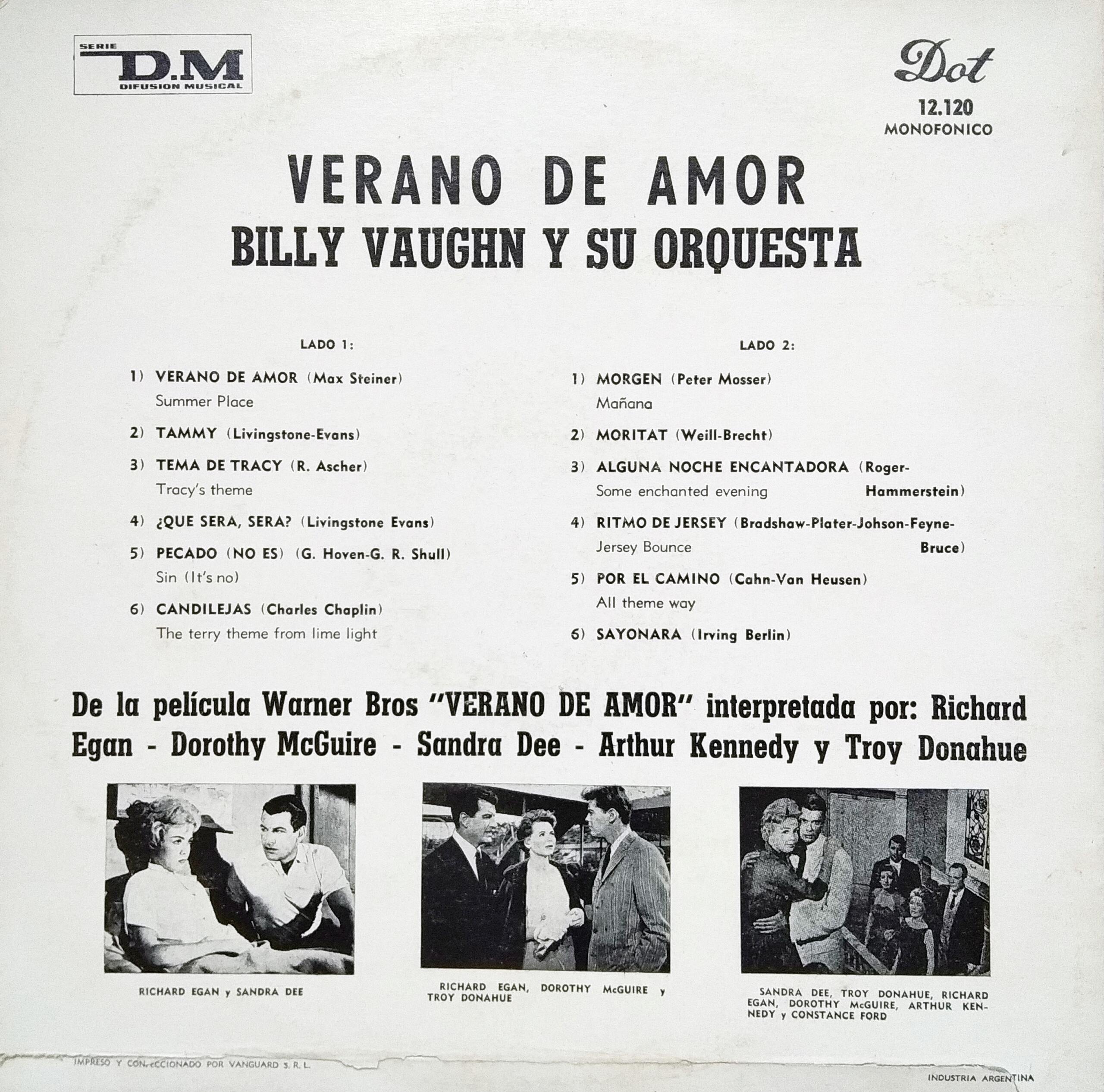 Cd Billy Vaughn - verano de amor Tras10