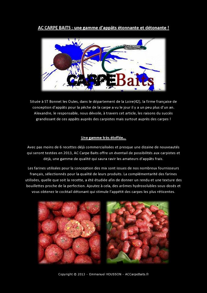 ACCARPEBAITS, une gamme complète Accarp10