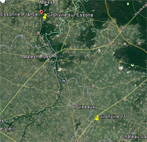 1996: le 24/10 à 1 heure 30 - lumière étrange dans un nuageLumière étrange dans le ciel - Ovnis à Gironville - Seine-et-Marne (dép.77) Google10