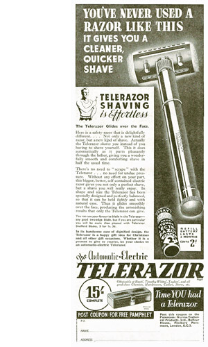 TELERAZOR, rasoir de sureté à vibrations électriques Ftelea10