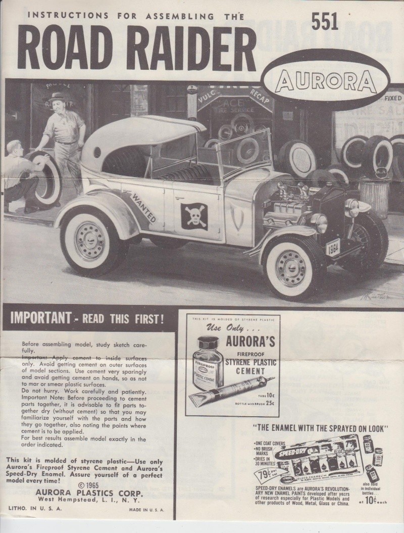 1929 Ford Touring hot rod - Road Raider - Aurora - 1/32 scale - 1965 114