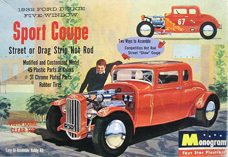 1932 Ford Deuce Five-Window - Sport Coupe - Street or Drag Strip Hot Rod - 1:24 scale - Monogram Monogr10
