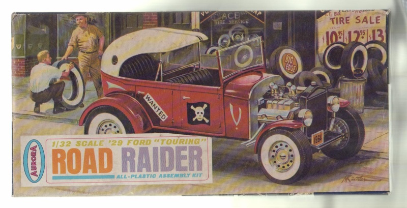 1929 Ford Touring hot rod - Road Raider - Aurora - 1/32 scale - 1965 Presen10