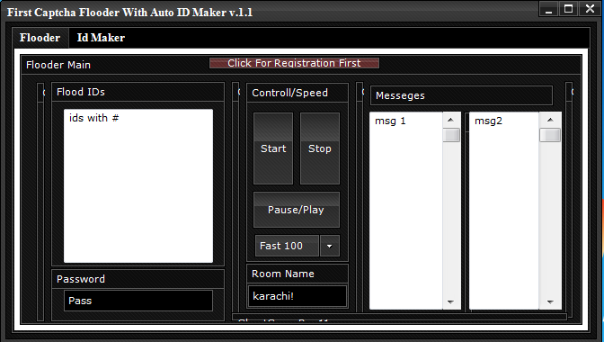 First auto captcha flooder with auto id maker v.1 1210