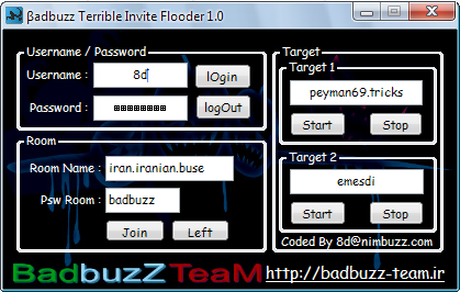  βadbuzz Terrible Invite Flooder 1.0 Coded by 8d@nim Terrib10