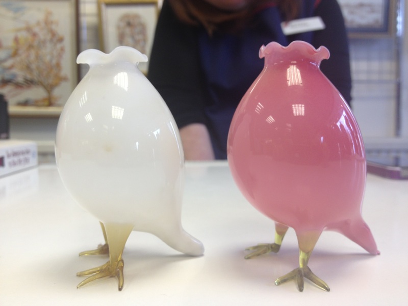 Headless glass chicken vases - Murano decanters, maybe  Img_4810