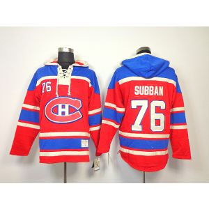 Canadiens #76 P.K Subban Red Sawyer Hooded Sweatshirt Stitched NHL Jersey / 90$ 76_sub11