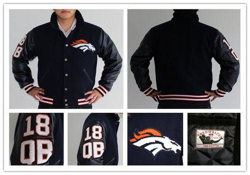 Mitchell And Ness NFL Denver Broncos #18 Peyton Manning Authentic Wool Jacket / 135$ Nike_b15