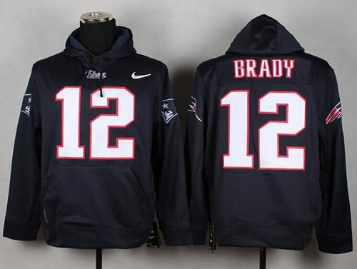 New England Patriots #12 Tom Brady Blue Pullover Hoodie / 85$ Nike_p12