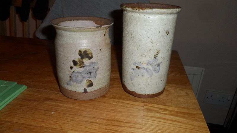 pair of studio pottery brush pots,,??? Sam_0316