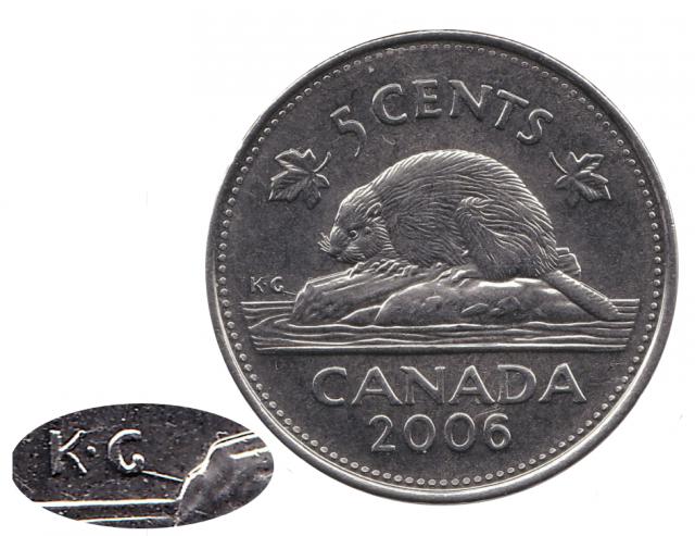 2006L - Coin Fendillé entre "G" à la bûche (Die Crack G to LoG) 5-cent10