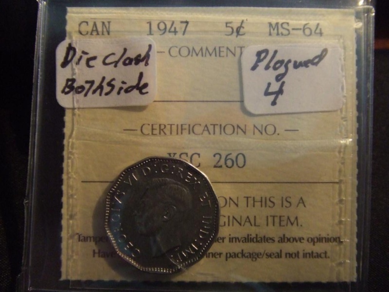 1947 - "4" Partiellement Obstrué (Filled "4") & Coins Entrechoqués Avers & Revers (Die Clash) 2004_049