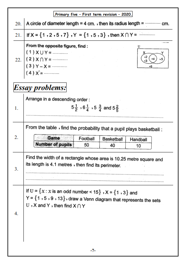  توقعات امتحان Math للصف الخامس الابتدائي لغات ترم أول 2020 05_00710