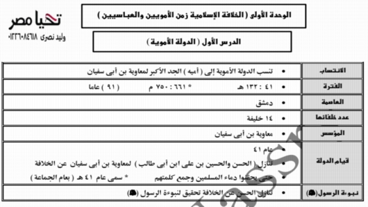 مذكرة التاريخ للصف الثاني الاعدادي ترم ثاني 2019 أ/ وليد نصري 10111