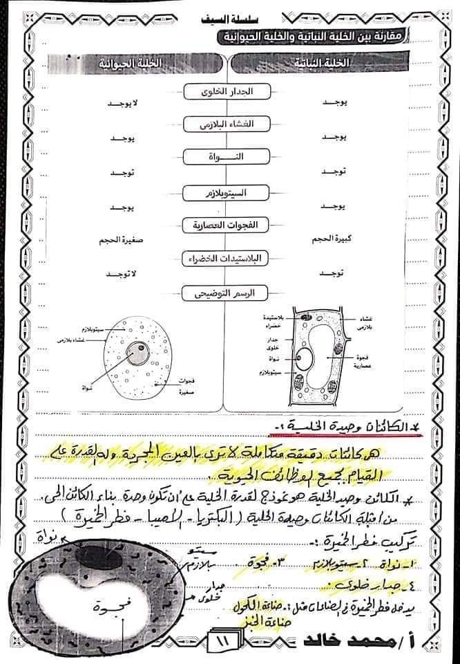 شرح منهج العلوم لشهر ابريل رابعة ابتدائي في ٥ شيتات فقط لمستر محمد خالد