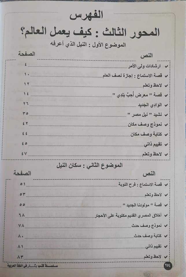 منهج اللغة العربية للصف الثاني الابتدائي ترم ثان 2020