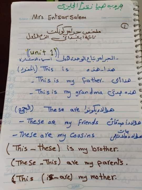 ملخص جرامر منهج Connect الصف الثاني الابتدائي مس/ انتصار سالم