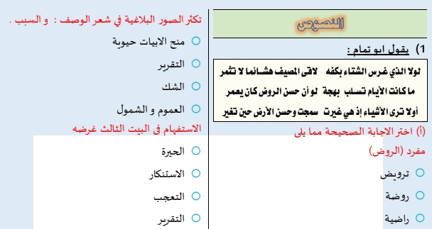 مراجعة النصوص للصف الاول الثانوى ترم ثاني نظام جديد أ/ محمد المدنى 14143