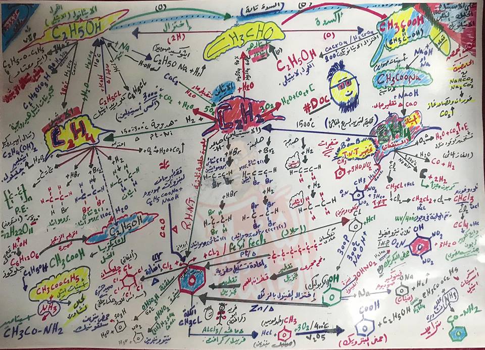 معادلات الكيمياء العضوية كلها فى مخطط عبقرى 14144