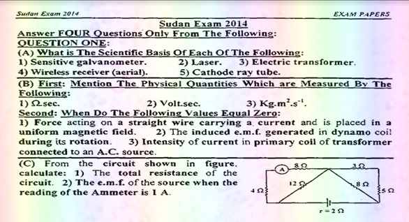 مراجعة Physics للثانوية العامة لغات.. جميع امتحانات السودان من 2014 الى 2019 بالاجابات