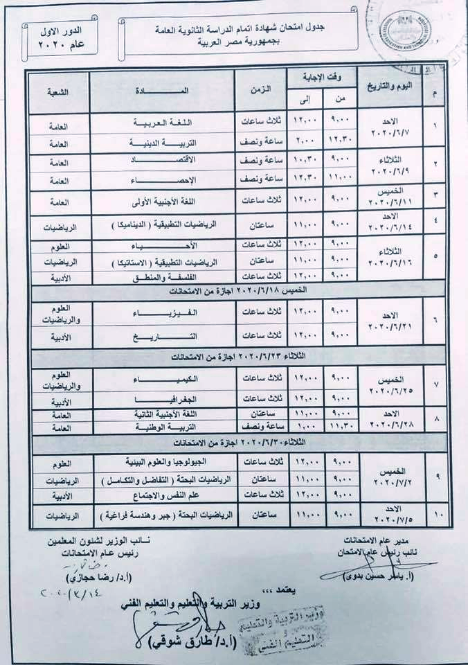 وزير التعليم يرد على مطالب بتأجيل امتحانات الثانوية العامة 166