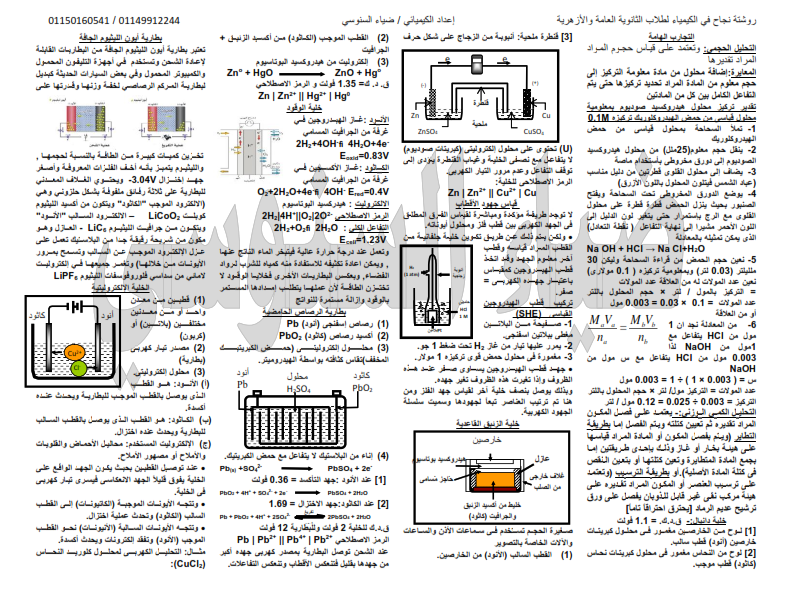 مراجعة كيميا سريعة للثانوية العامة في 6 ورقات فقط 169