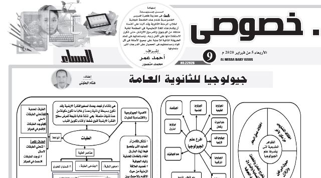 مراجعة ليلة الامتحان جيولوجيا ثالثة ثانوي.. جريدة المساء