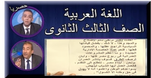 شرح و مراجعة لغة عربية ثالثة ثانوي 2019 "فيديو" 1781