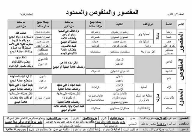 ملخص نحو اولى ثانوي ترم ثاني في 5 ورقات 1835