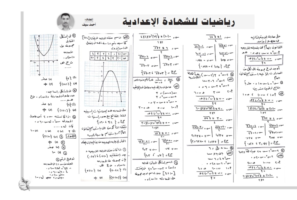 مراجعة ملحق المساء لغة عربية ورياضيات وانجليزى للصف الثالث الاعدادي ترم ثاني 2020 21441