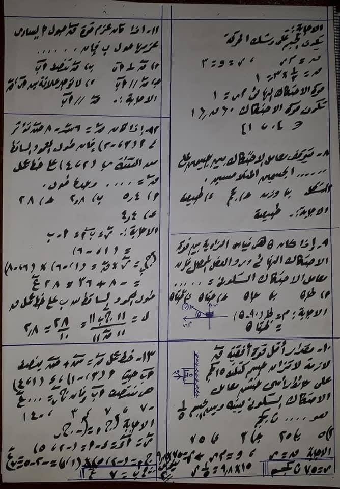 مراجعة استاتيكا للصف الثالث الثانوي.. 26 سؤال محلول 21605