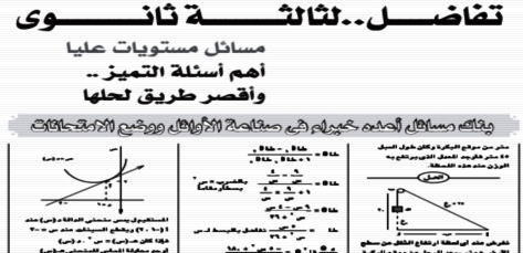 مراجعة مسائل التميز في التفاضل للصف الثالث الثانوي وأقصر الطرق لحلها - ملحق الجمهورية 25151