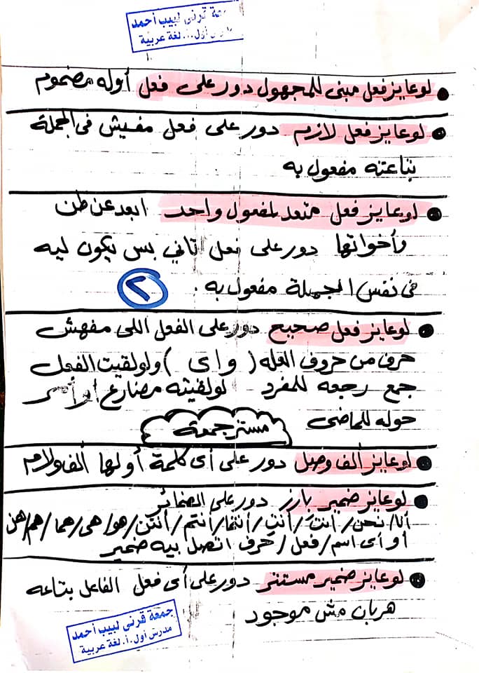 روشتة النحو وتوقعات القصة للصف الاول الاعدادي ترم ثاني أ/ جمعة قرني