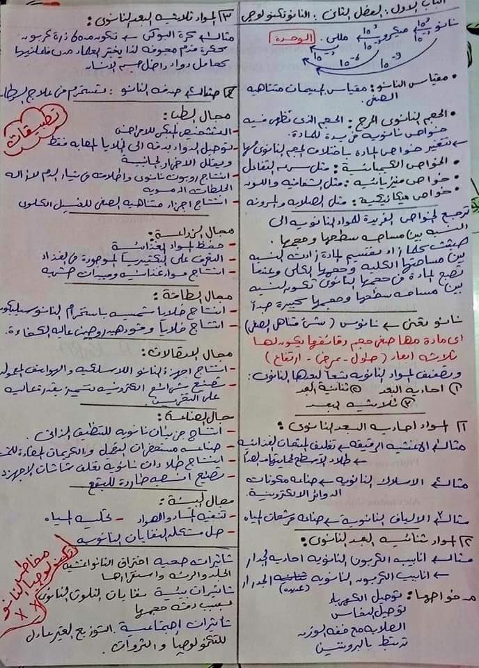 مراجعه ليله امتحان كيمياء أولى ثانوى الترم الأول | بخط اليد