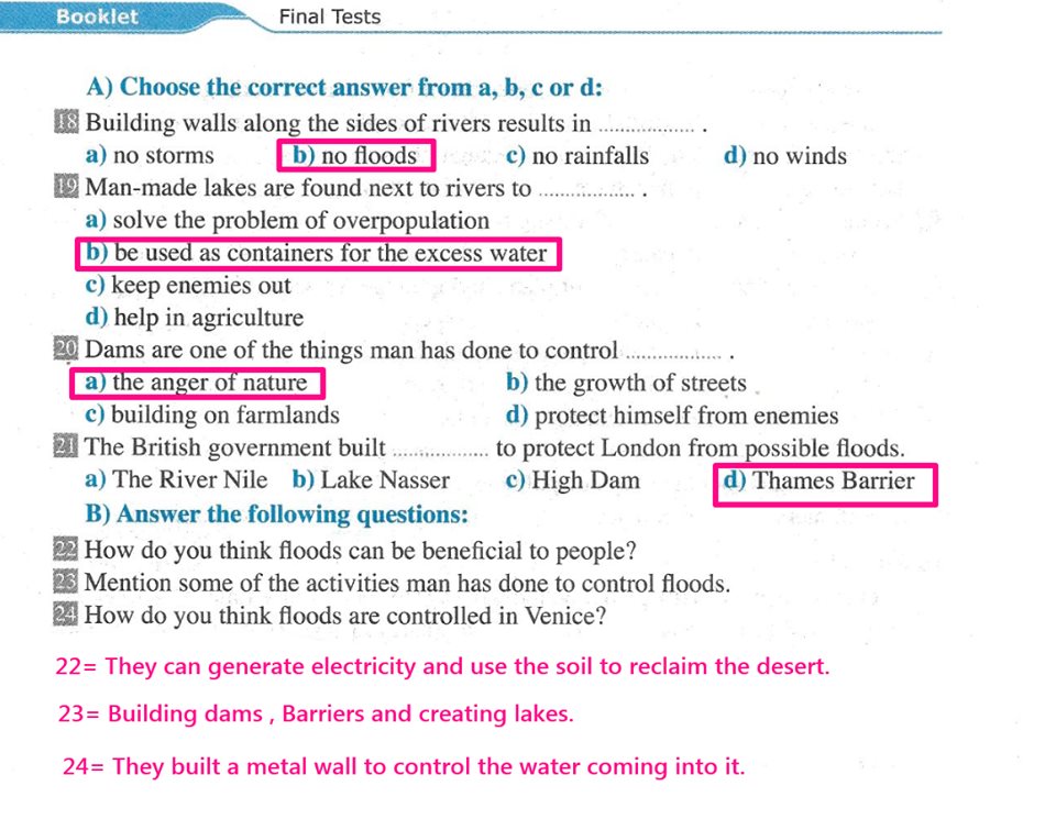  نماذج أسئلة امتحان اللغة الانجليزية للصف الأول الثانوى مايو 2019 من الوزارة 3770