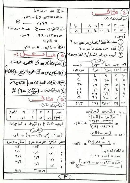 مراجعه الإحصاء للصف الثالث الثانوي أ/ أحمد عبد الحميد