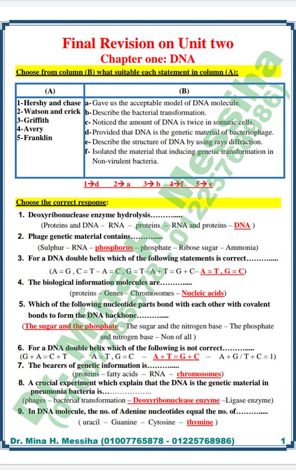 مراجعة احياء لغات للثانوية العامة