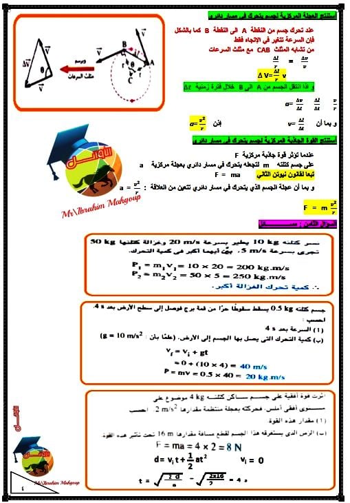 مراجعة ليلة الإمتحان في الفيزياء أولى ثانوي أزهري ترم ثاني