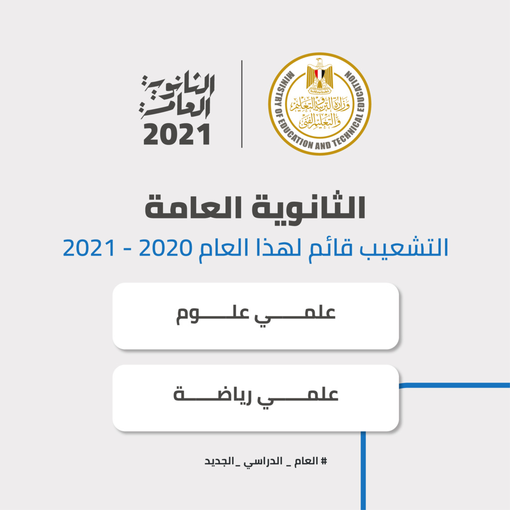 نظام الثانوية العامة للعام الدراسي ٢٠٢٠ - ٢٠٢١