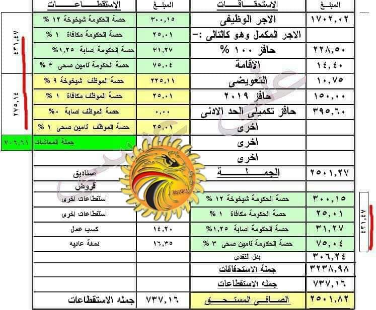 اعتبارا من يناير ٢٠٢٠ تعديل المعاشات إلى 17.25% 4870