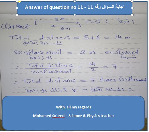 أهم مسائل الفيزياء التى بها فكرة بالاجابات للصف الاول الثانوي