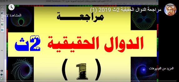 مراجعة الدوال الحقيقية للصف الثاني الثانوي ترم أول 2019 فيديو أ/ السيد عفيفى