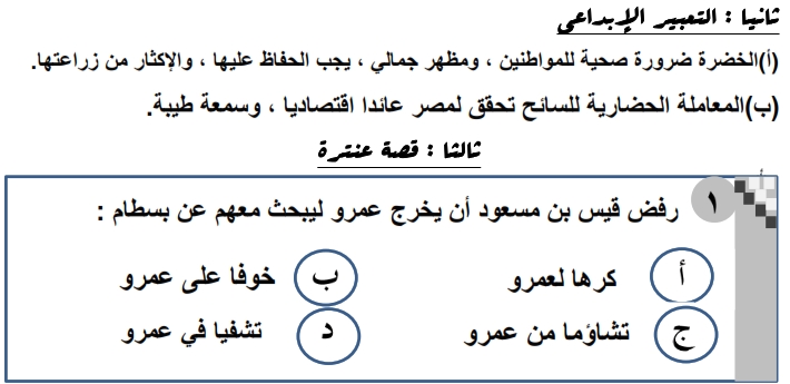  نموذج امتحان اللغة العربية للصف الاول الثانوي ترم ثانى أ/ محمود الشاذلى 54133