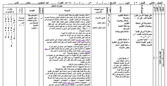 تحضير نافذة الرياضيات من الدرس ٦١ حتى الدرس ٧٠ للصف الثاني الابتدائي ترم ثاني pdf