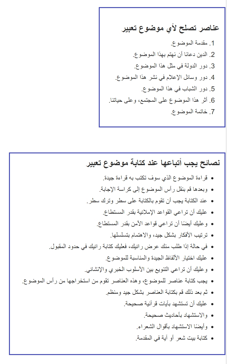 مقدمة وخاتمة لاى موضوع تعبير