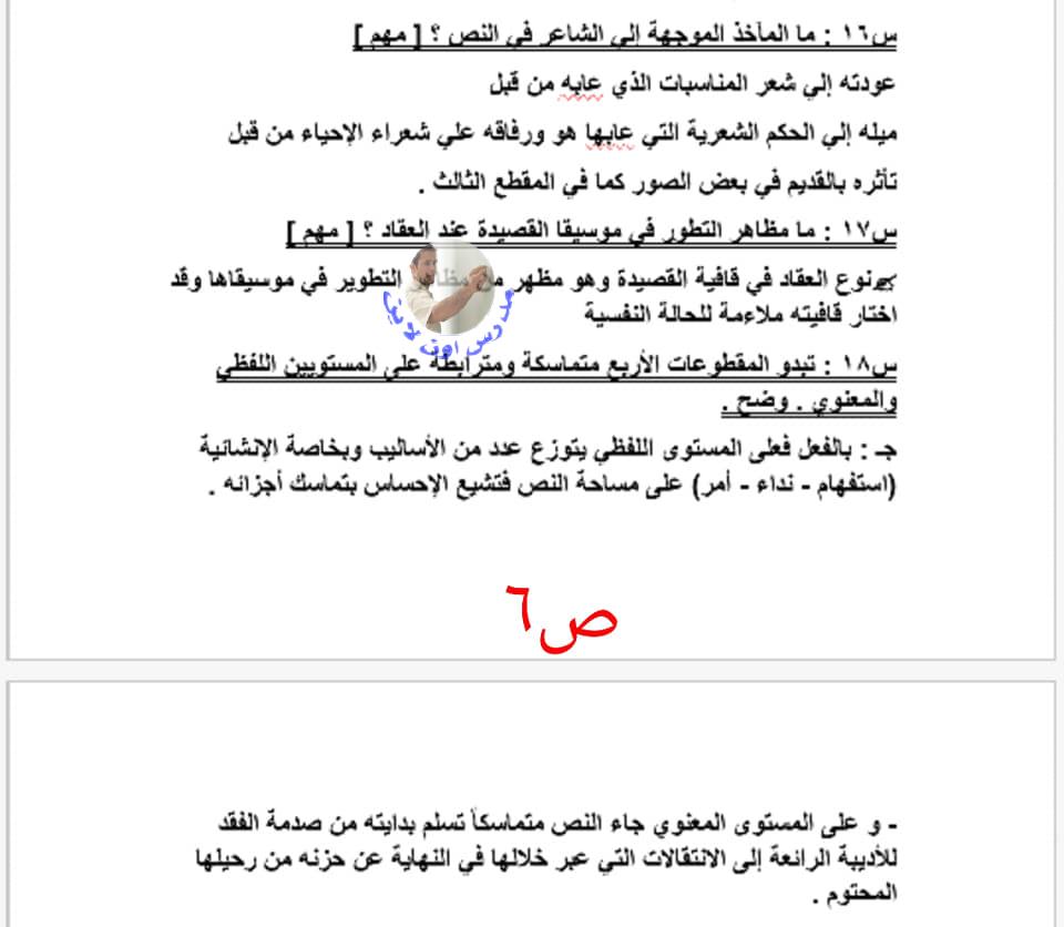 التعليق على النصوص للثانوية العامة.. أهم النقاط والأسئلة أ/ علاء الصاوي  6694