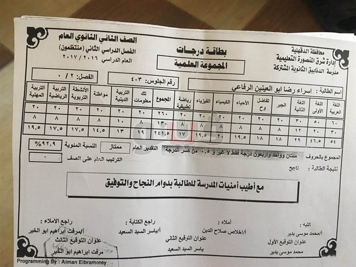 صدق اولا تصدق.. طالبة بالثانوية ابلغت عن واقعة غش فتم استبدال اسمها بالمحضر من شاهدة إلى متهمة ورسبت رغم تفوقها 95410