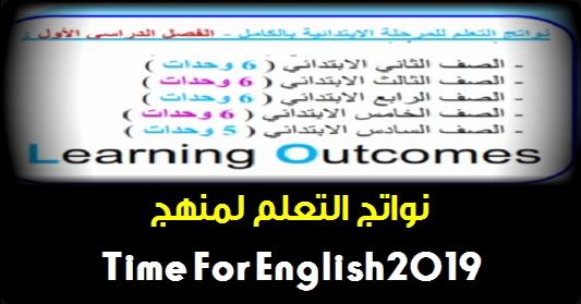  نواتج التعلم لمنهج Time For English  للصفوف من الثاني الى السادس الإبتدائي 2019 9921