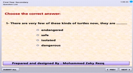 أول امتحان الكترونى تجريبى لغة انجليزية للصف الاول الثانوى ترم أول 2020