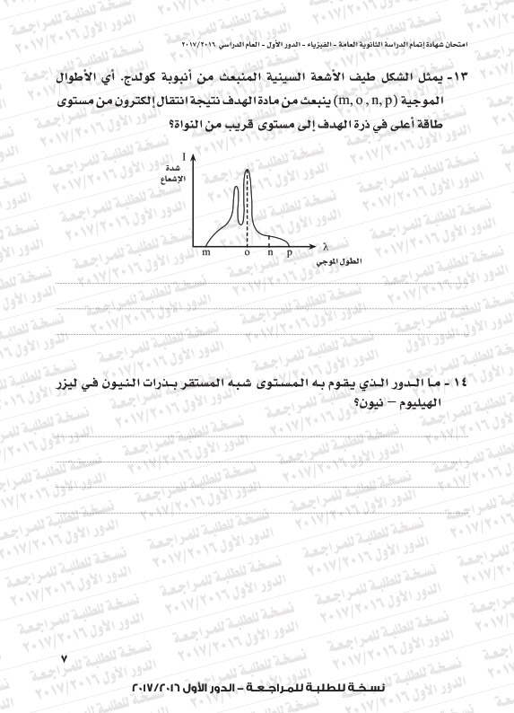 للمراجعة النهائية جميع امتحانات الثانوية العامة "سنوات سابقة" Physic10